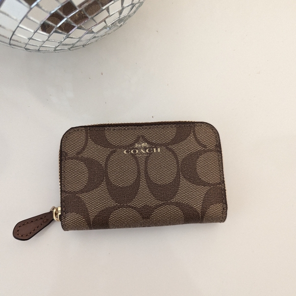 Coach EUC Signature Brown Monogram Small Card Holder Perfect Condition - Picture 3 of 9